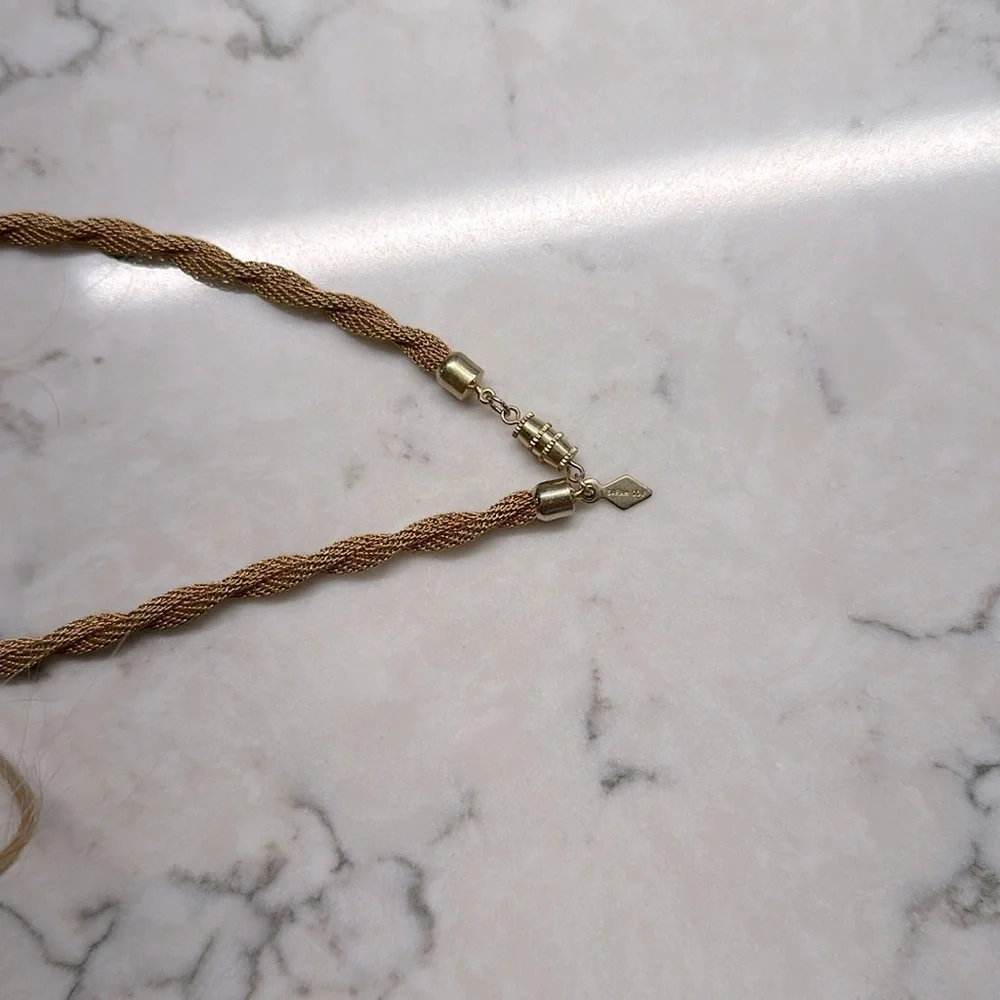 Vintage Sarah Coventry Gold Tone Mesh‎ Necklace 15 Inches